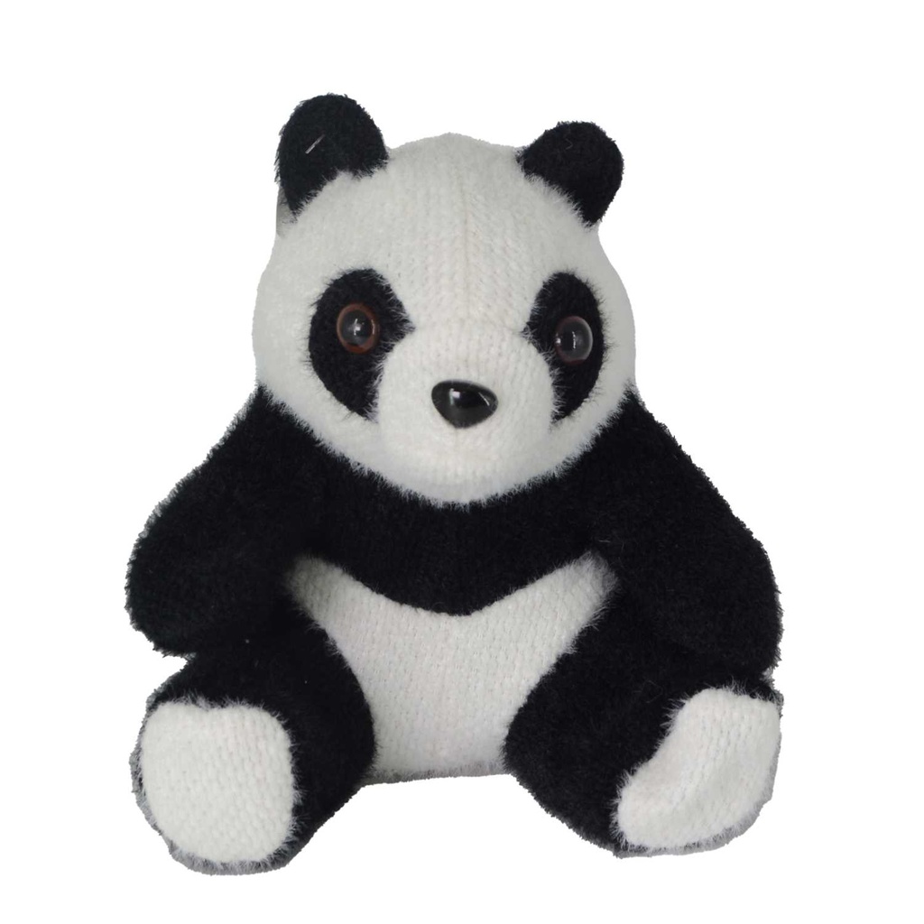 Fermaporta in tessuto con panda, 20x18x20 cm