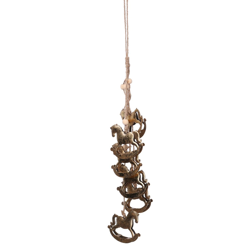 Festone metallo cavallo a dondolo oro 48x4x4 cm