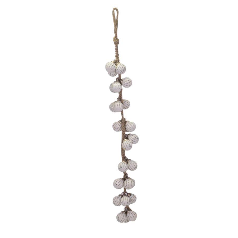Festone Vetro Pallina Bianco Filo 27 Pezzi 65x65 cm