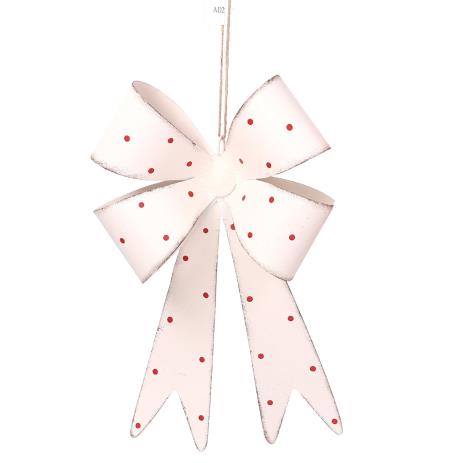 Fiocco metallo bianco 25x16x4 cm
