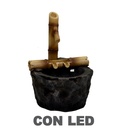 Fontana in Resina Roccia e Bambù con LED - 30x33x46 cm