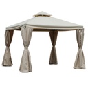 Gazebo di lusso 3x4m con zanzariere e copertura 400g/m2