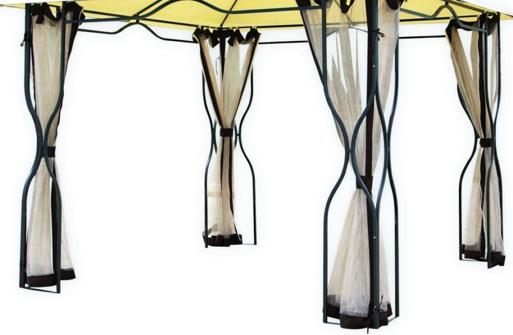 Gazebo con Zanzariera Colorado 3x3 cm - Cerniera Avanti-Dietro e Laterali - Altezza 2,02 m - Misure 300x300 cm