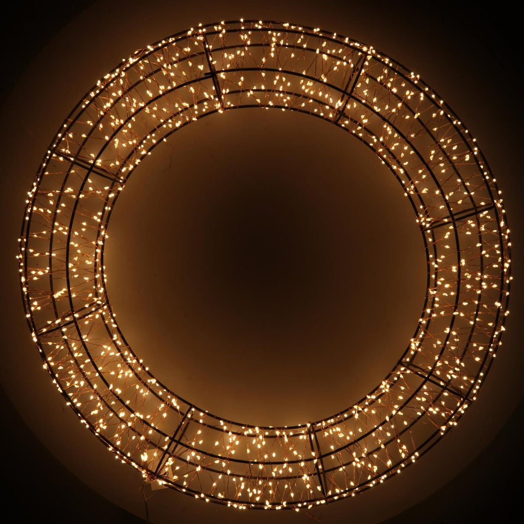 Ghirlanda luminosa metallo con 1200 led bianco caldo ø58h10 cm