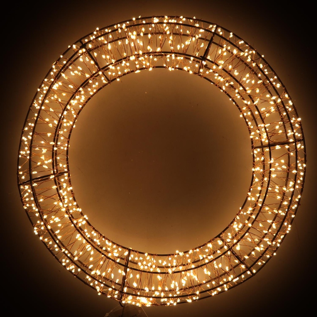 Ghirlanda 900 led metallo luce bianco caldo ø38h6,5