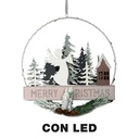 Ghirlanda Angelo LED Verde Acqua in Metallo e Legno, 24x3,5x40,5 cm