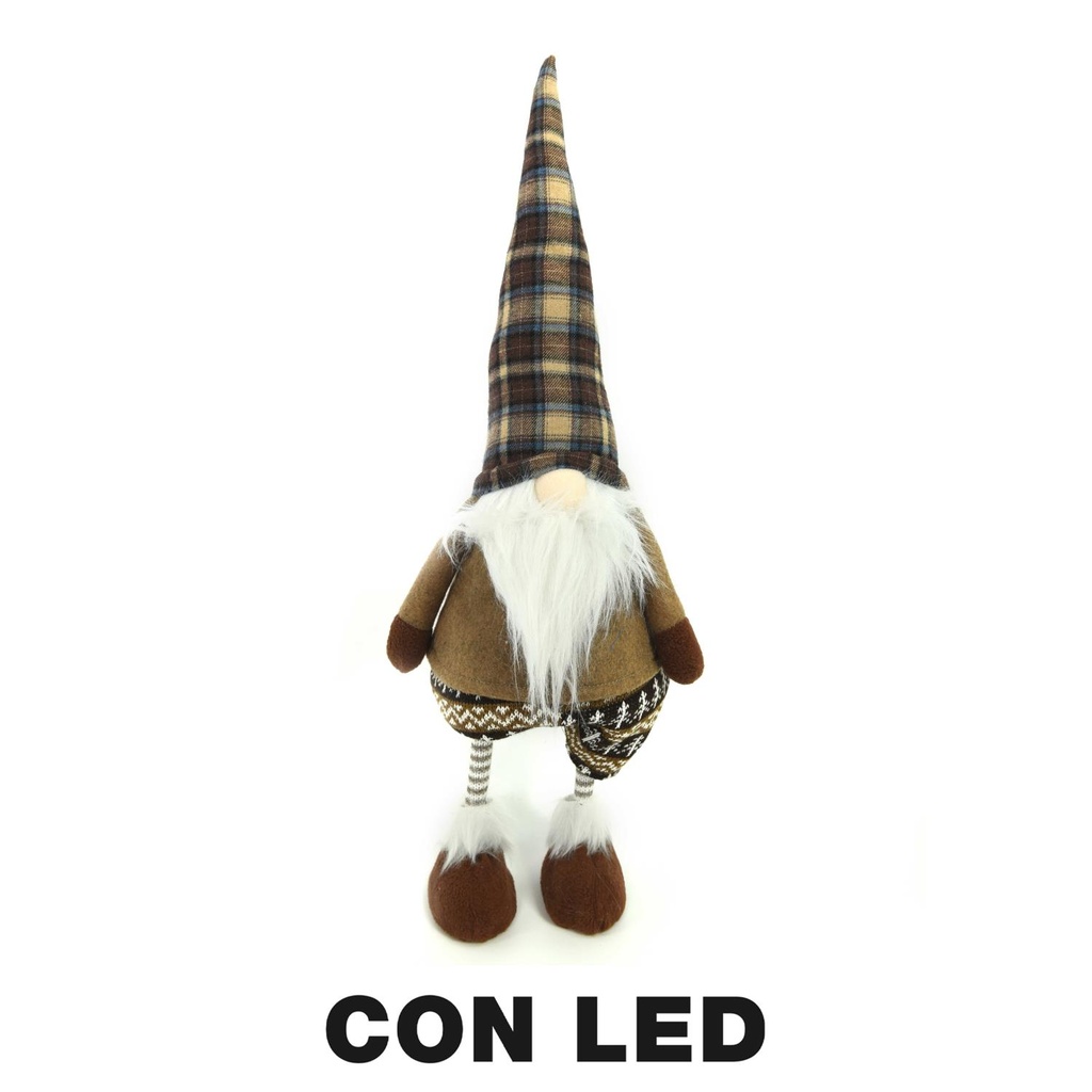 Gnomo tessuto con led beige cm18x15h55