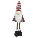 Gnomo di stoffa grigio rosso cm25x16h89