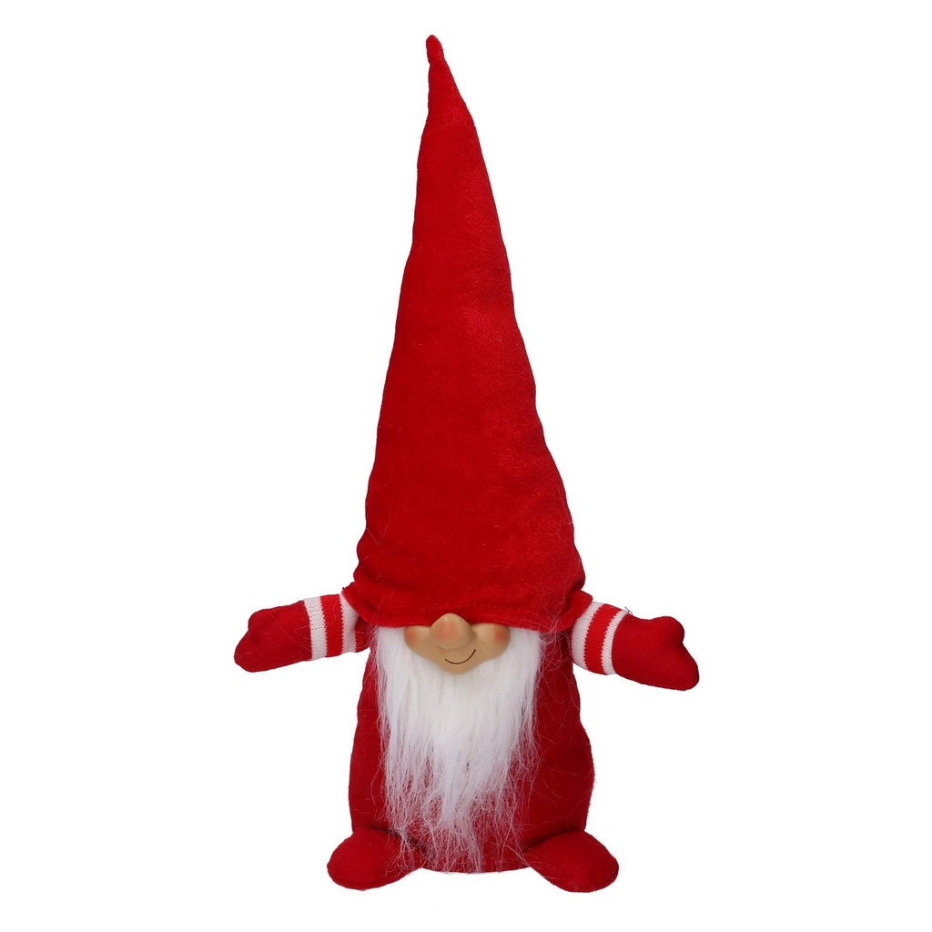 Gnomo Tessuto Seduto Rosso 15x13x45 cm
