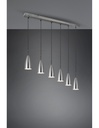Grande Lampadario Lineare Isola Farin 6 Luci Nichel Trio Lighting
