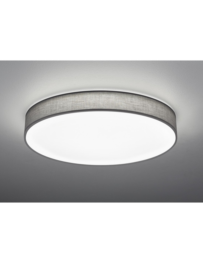 Plafoniera LED Paralume Tessuto Grigio Ø75 cm