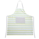 Grembiule verde tinto a righe in filo cm80x90