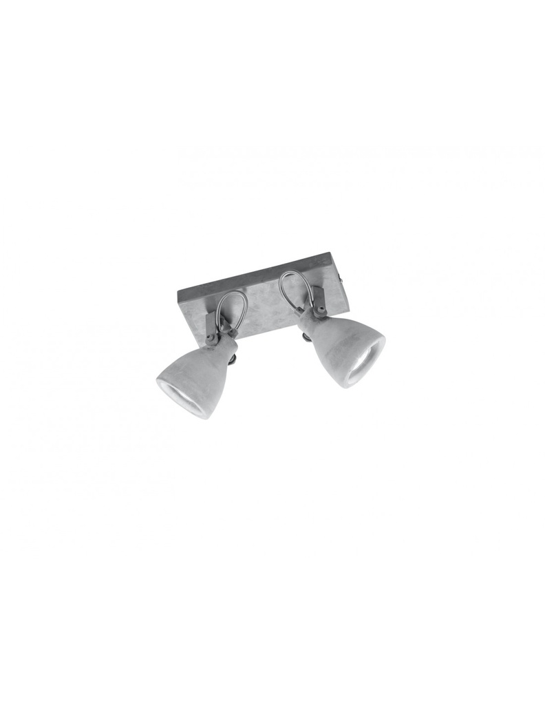 Lampada 2 Luci Spot Parete-Soffitto Cemento Orientabili