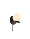 Applique da Parete Sfera in Vetro Bianco, Nero Opaco, Trio Lighting