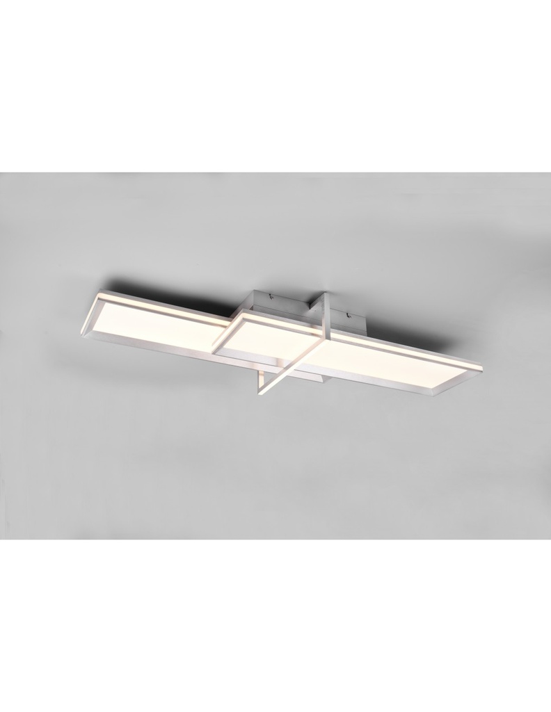 Lampada Da Soffitto 2 Rettangoli Led Dimmer Charleston Alluminio Trio Lighting