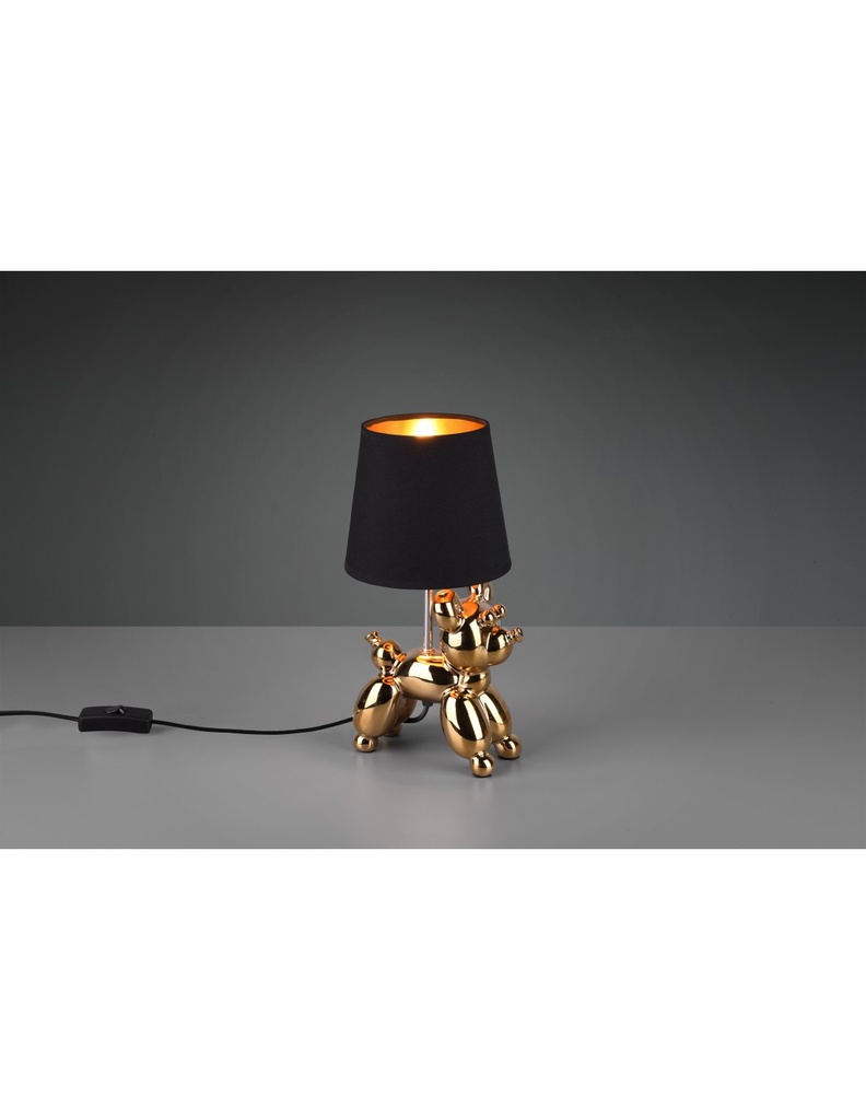 Lampada da Tavolo Oro con Paralume Nero L33 cm