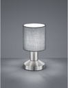 Lampada Da Tavolo Garda Nichel E Tessuto Grigio Ø9 cm Trio Lighting