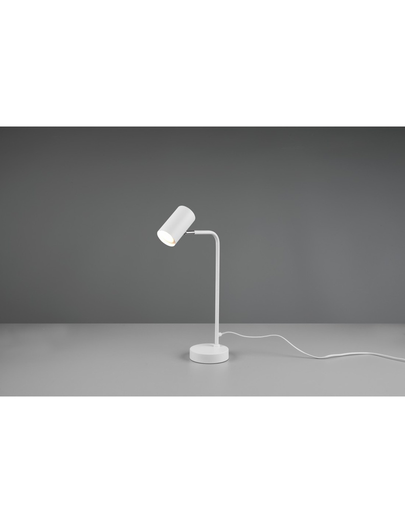 Lampada da Tavolo Marley Bianco con Spot Cilindrico H45