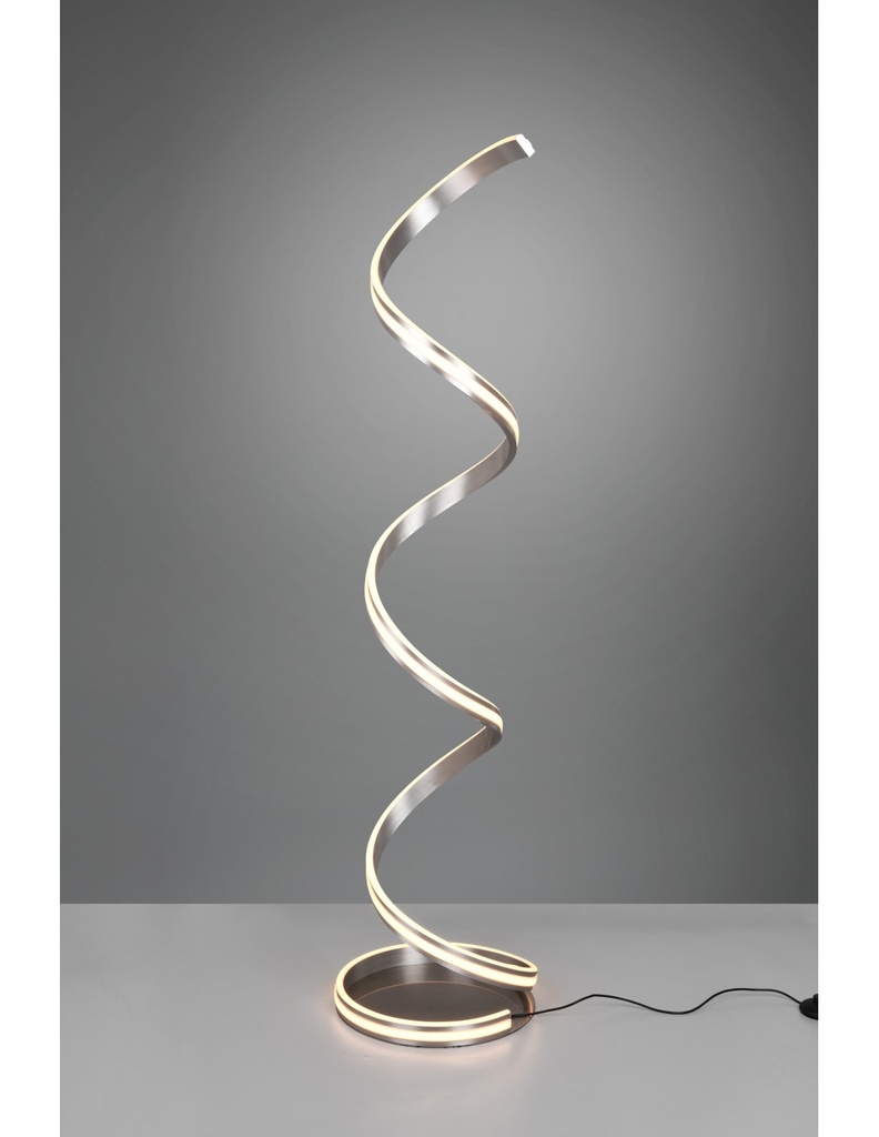 Lampada da Terra Moderna a Spirale Nichel LED Dimmer Trio Lighting