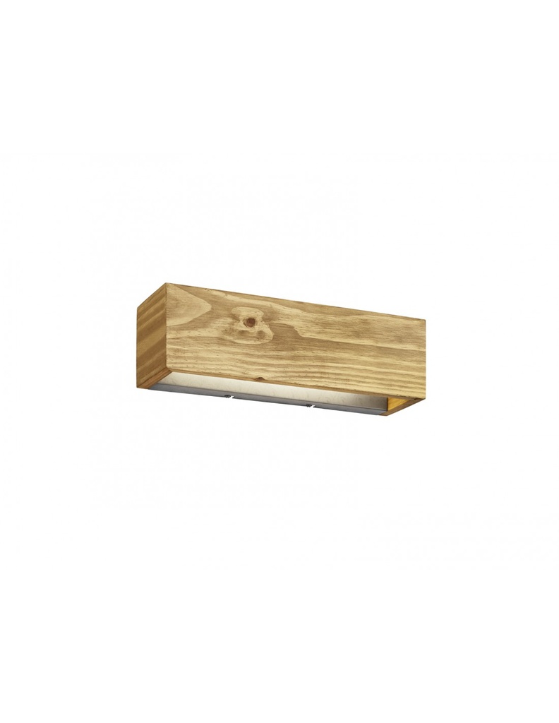 Lampada Parete Rettangolare Legno Naturale Doppia Emissione Led