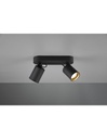 Lampada Soffitto 2 Faretti Spot Orientabili Pago Nero