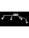 Lampada Soffitto 4 Faretti Spot Nichel Opaco