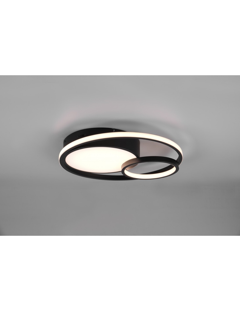 Plafoniera Soffitto Moderna Vuelta Nero 3 Led Dimmer 28w