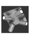 Lampada Soffitto Quadrata 4 Faretti Orientabili Nichel