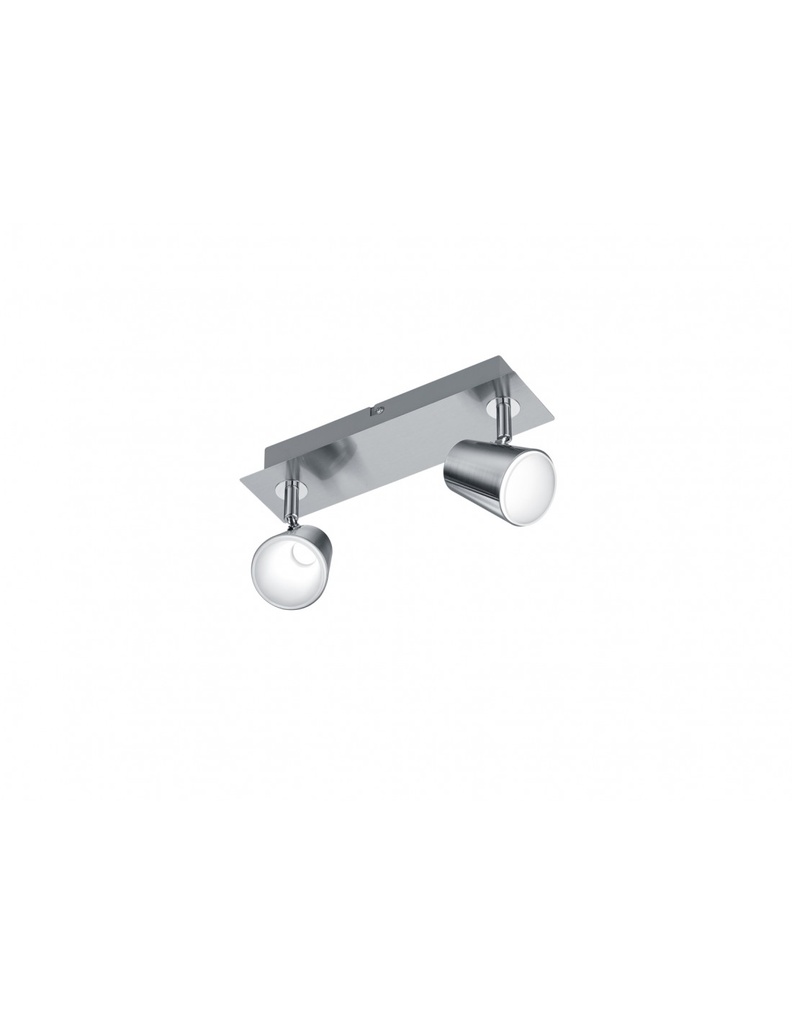 Lampada Soffitto o Parete 2 Faretti Spot Orientabili Nichel