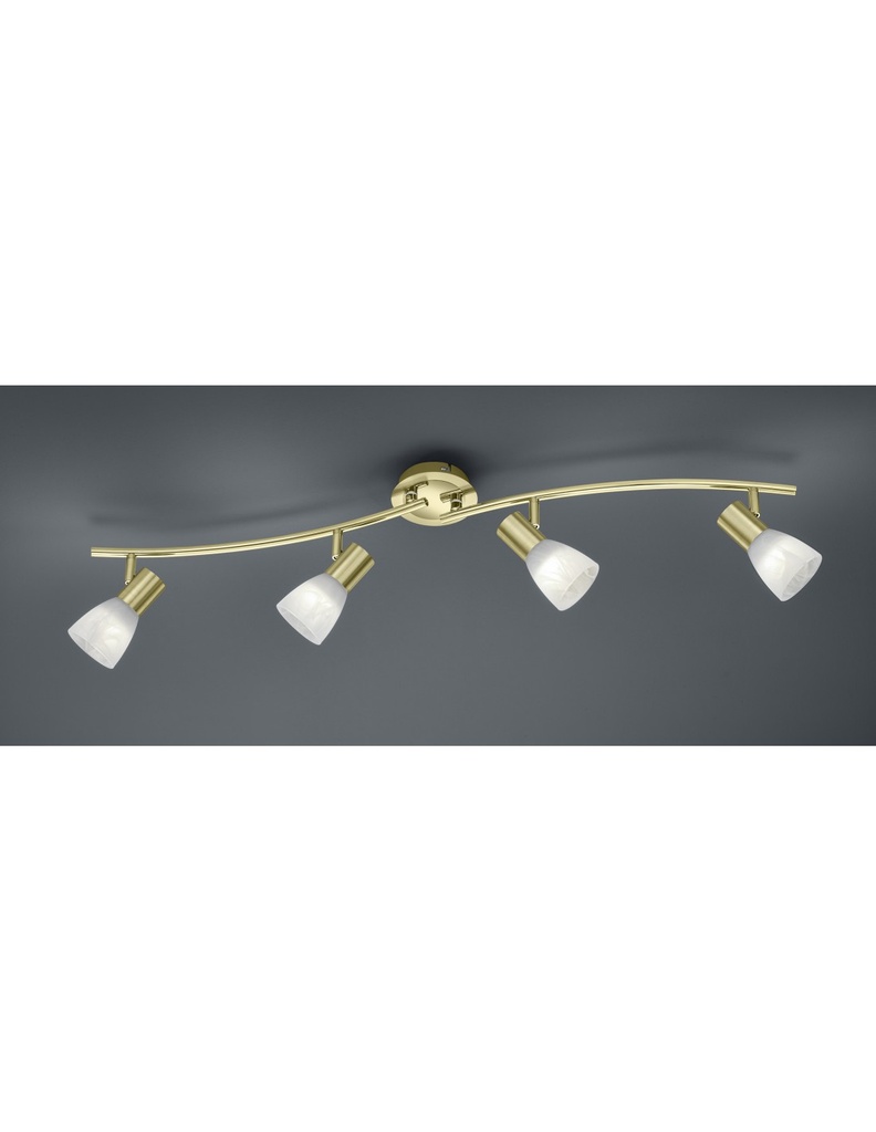 Lampada da Soffitto Orientabile 4 Spot E14 in Ottone Satinato