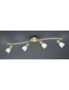 Lampada da Soffitto Orientabile 4 Spot E14 in Ottone Satinato