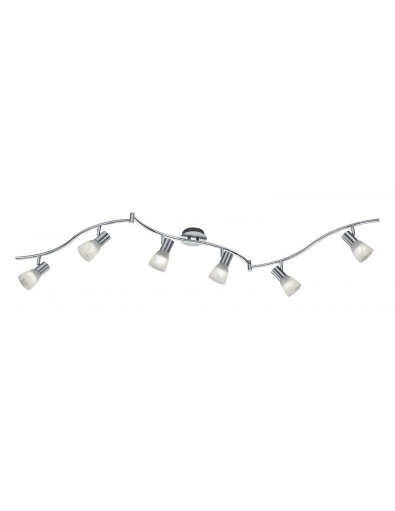 Lampada da Soffitto 6 Spot Orientabili Nichel Levisto