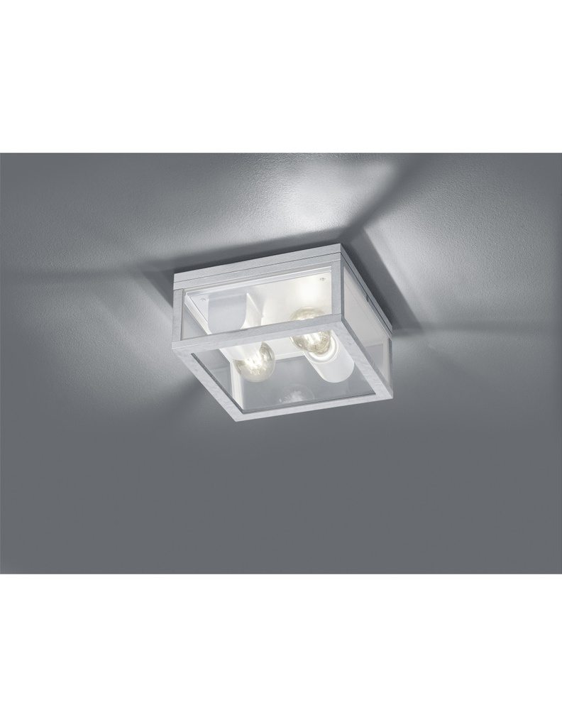 Lampada da Soffitto Garonne Zincato IP44 2xE27 Trio Lighting