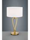 Lampada da Tavolo Paris II Ottone con Paralume Bianco