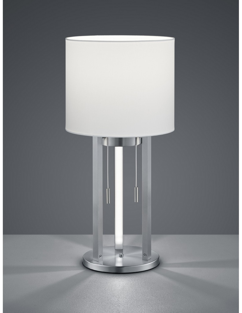 Lampada da Tavolo Tandori Nichel Paralume Bianco Ø25 cm