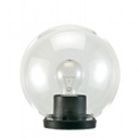 Lampada da esterno con testa-palo in termoplastico e sfera chiara in PMMA Ø 25cm nero