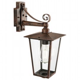 Lampada da esterno in alluminio pressofuso con diffusori in vetro trasparente ruggine