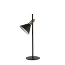 Lampada da tavolo elegante in metallo con paralume nero opaco, 18x18x55 cm