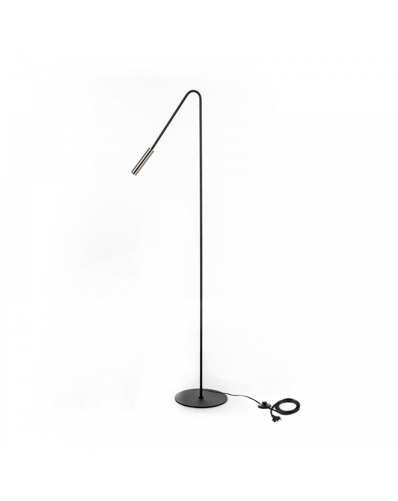 Lampada da terra LED in metallo, nero opaco, 23cm x 23cm x 145cm