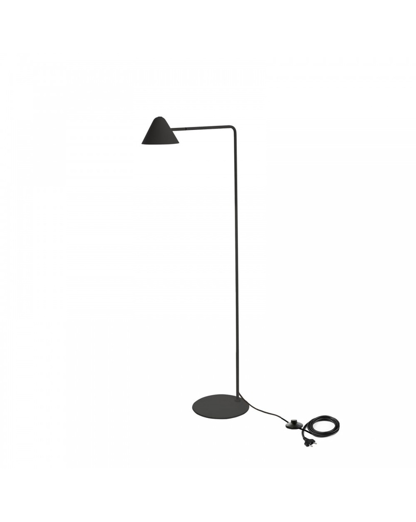 Lampada da terra LED in metallo nero e base di marmo, 25cm x 45.5cm x 129.5cm