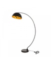 Lampada da terra in metallo nero opaco con paralume in oro, 117x36x183cm
