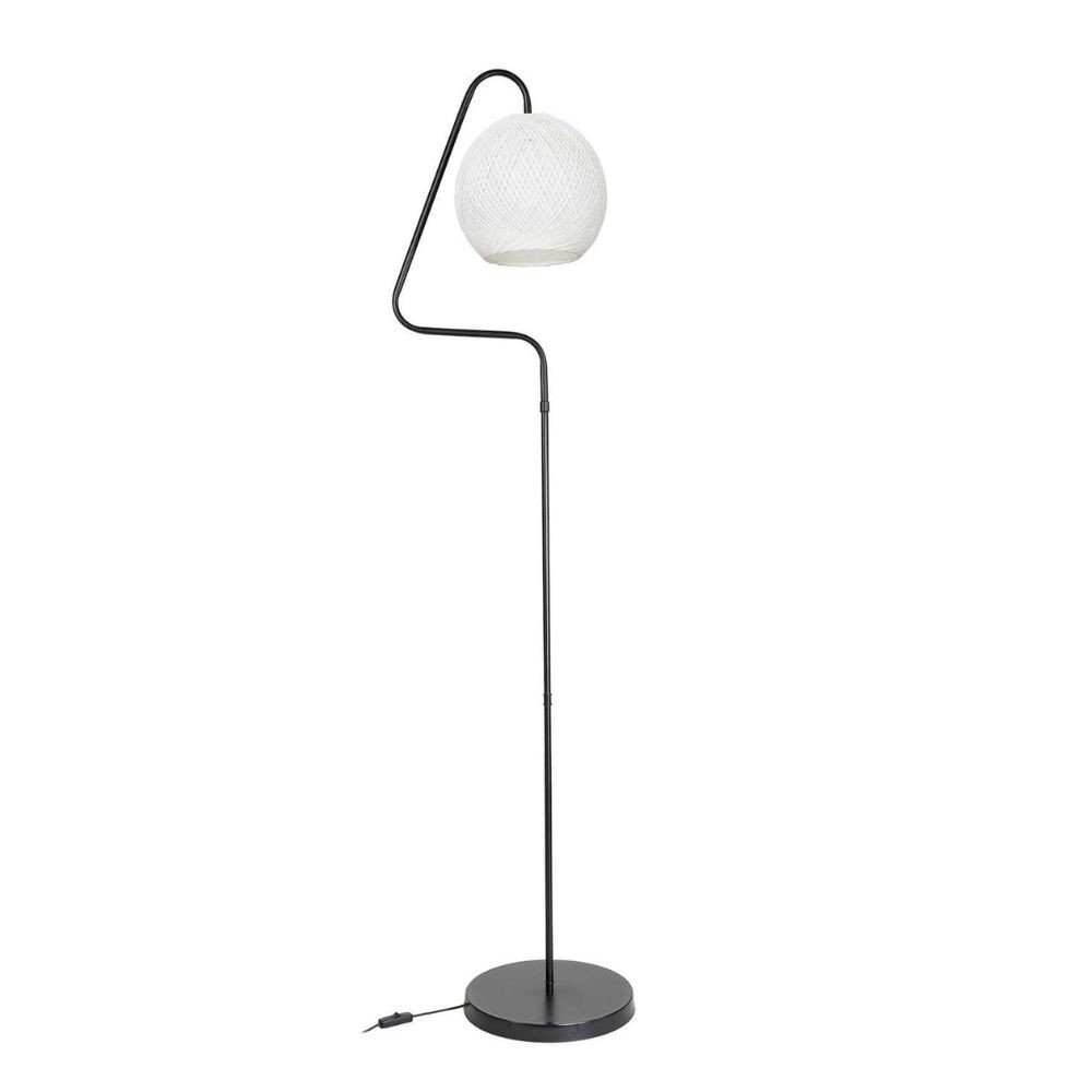 Lampada da terra a stelo Yumak MDL4256 grigio e paralume tessuto bianco