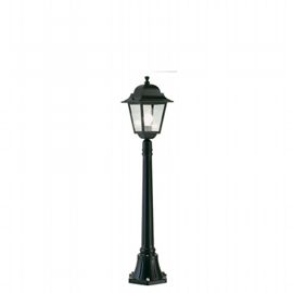 Lampada da terra in alluminio pressofuso con diffusori in vetro trasparente - Altezza max 210mm nero