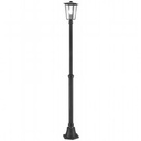 Lampada da terra in alluminio pressofuso con diffusori in vetro trasparente nero