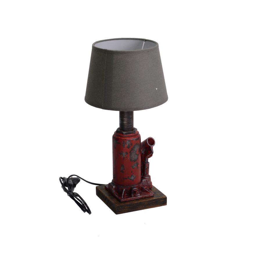 Lampada grigia in resina a forma di cappello cmø22,5h45