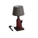 Lampada grigia in resina a forma di cappello cmø22,5h45