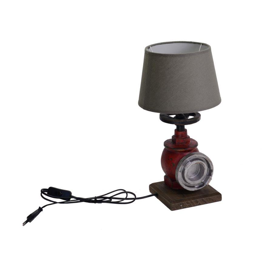 Lampada resina grigia a forma di cappello idrante cmø22,5h42