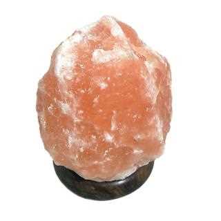 Lampada di sale 2-4kg con attacco e base in legno 15x15x19cm