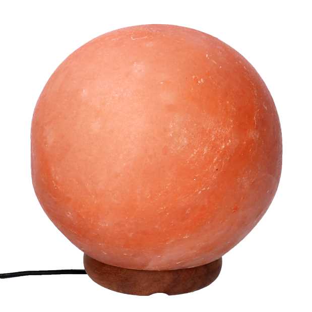 Lampada sfera in sale con base legno, attacco cmø15h15