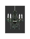 Lampadario Classico Cromo e Nero con Pendenti Decorativi